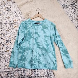 Denim & Co. Printed Crystal Wash French Terry Pullover A471789 US Small